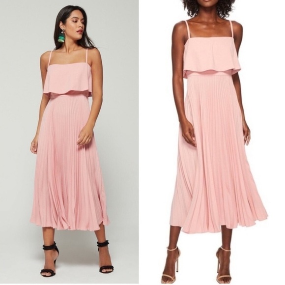Jill Jill Stuart Nicole Popover Pleated Midi Cocktail Dress - Picture 1 of 10